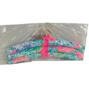 Lilly Pulitzer Padded Fabric Hangers 3pc New Tropical Print Sweater Hanger